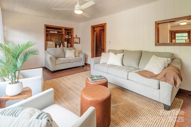 28 Robindale Ave, Asheville, NC 28801 - living room with wood finished floors and ceiling fan