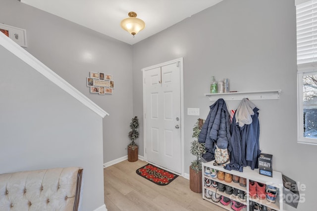 entrance foyer featuring light hardwood / wood-style flooring