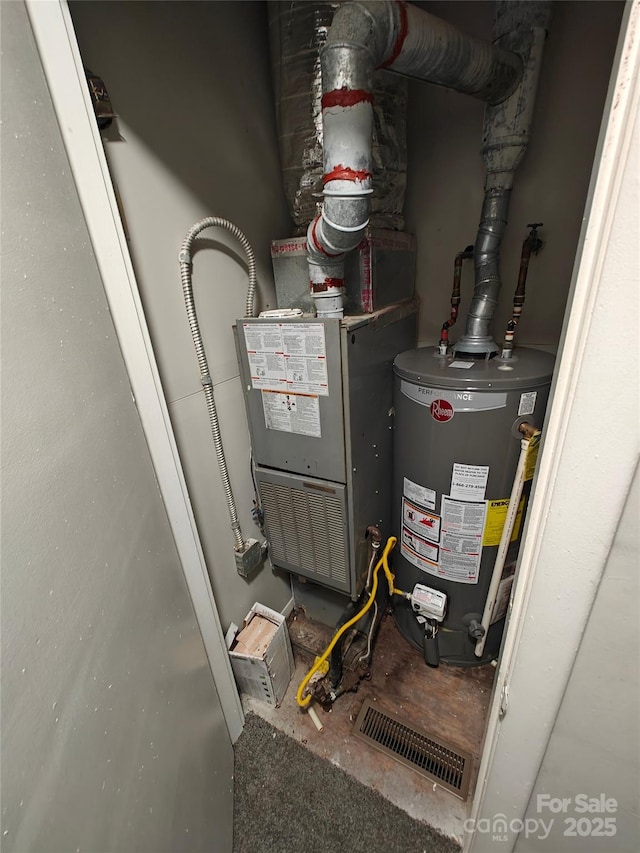 utilities featuring gas water heater