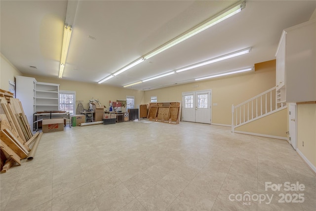 basement with plenty of natural light