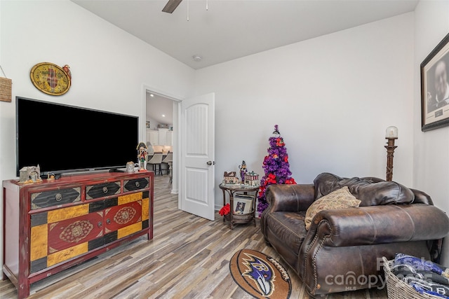 1076 Furnace Rd, Iron Station, NC 28080 - living room with wood finished floors and a ceiling fan