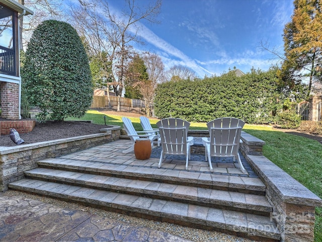 view of patio / terrace with fence