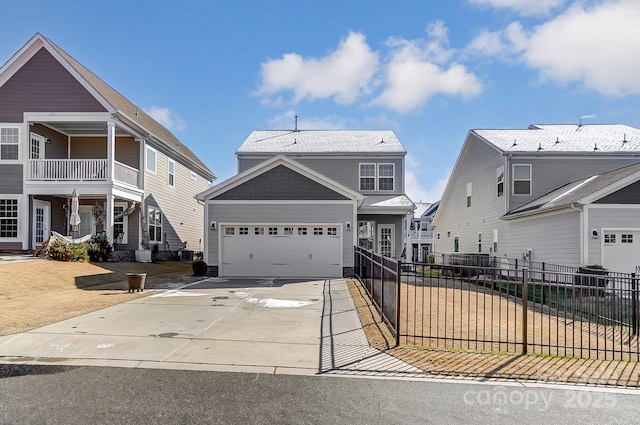 view of property with a garage