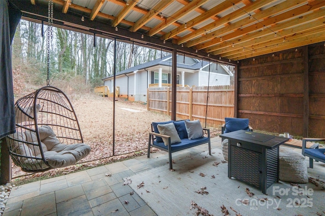 view of patio / terrace featuring an outdoor hangout area