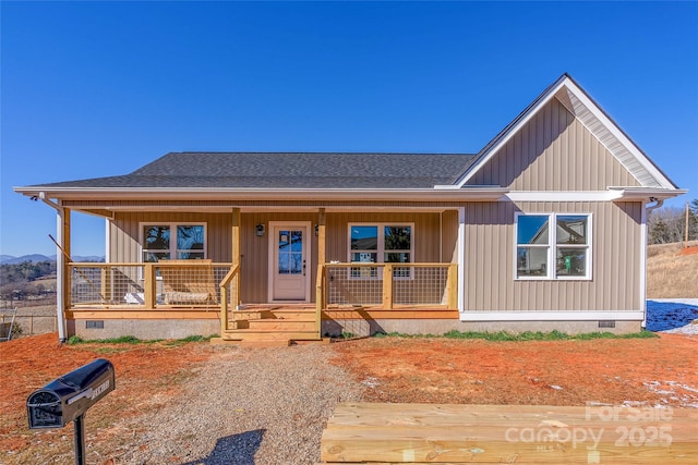 view of front of property with a porch