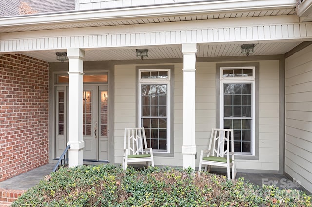 property entrance with a porch