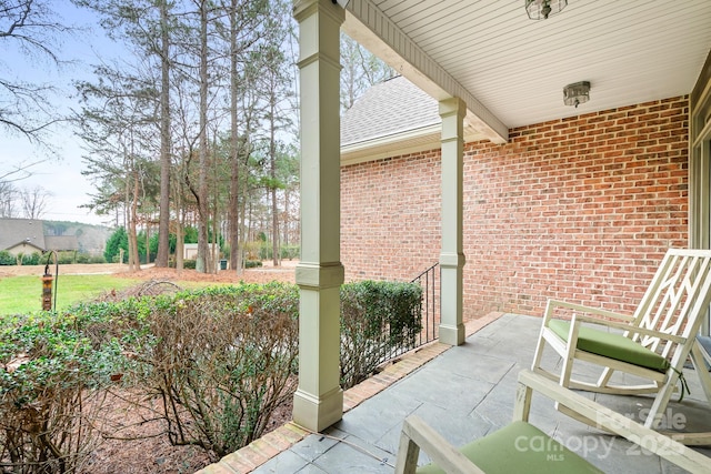 view of patio / terrace with a porch