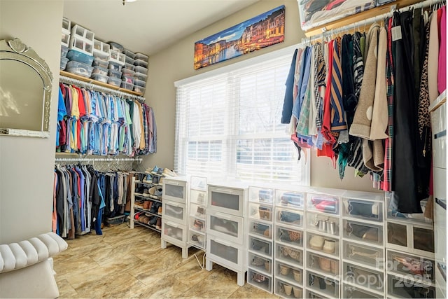 view of walk in closet