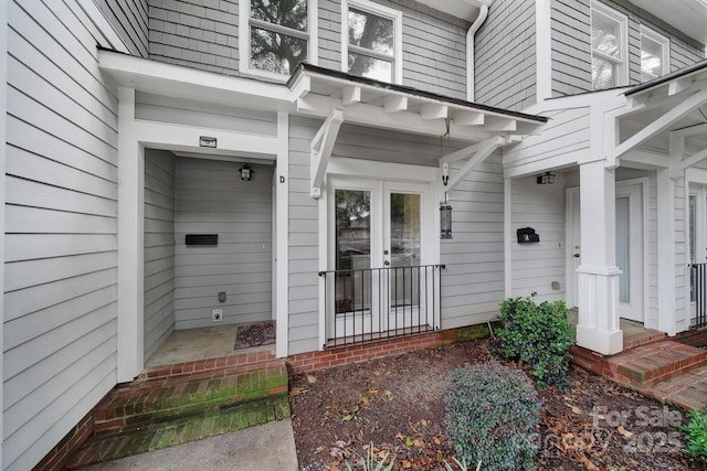 doorway to property with french doors