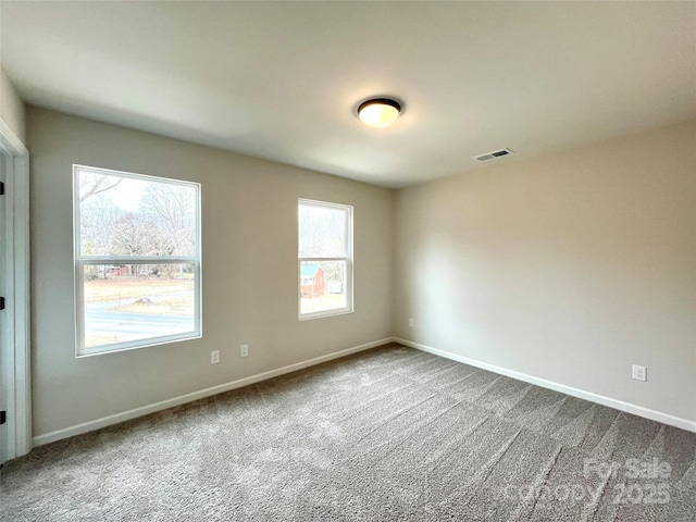 view of carpeted spare room