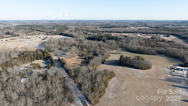 aerial view featuring a rural view