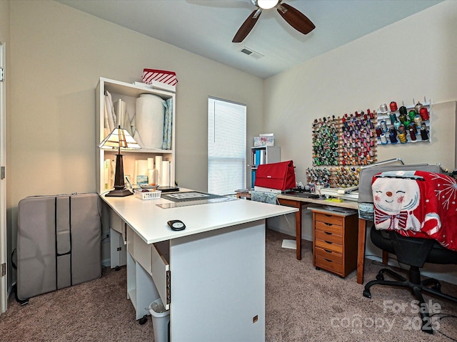 8024 Carolina Lakes Way, Fort Mill, SC 29707 - carpeted home office with ceiling fan