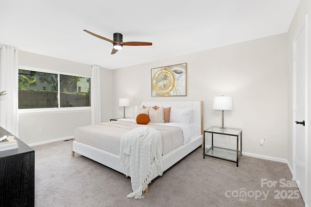 10912 Treebark Dr, Charlotte, NC 28226 - bedroom with carpet flooring, baseboards, and ceiling fan