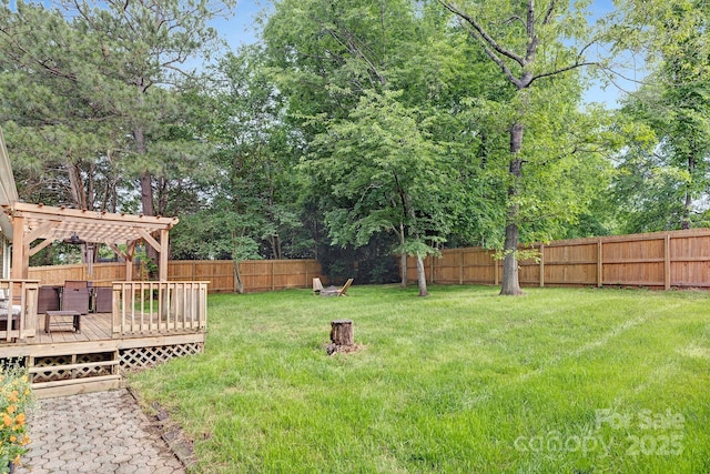 10912 Treebark Dr, Charlotte, NC 28226 - view of yard featuring a wooden deck