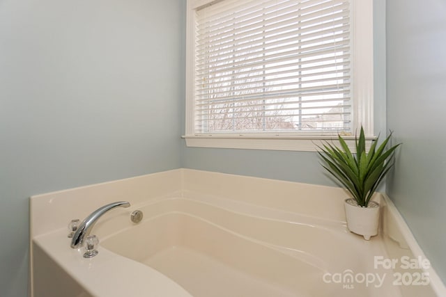 bathroom with a washtub