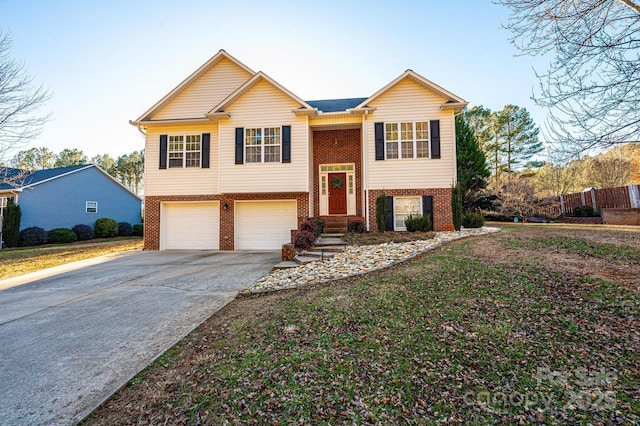 raised ranch with a garage