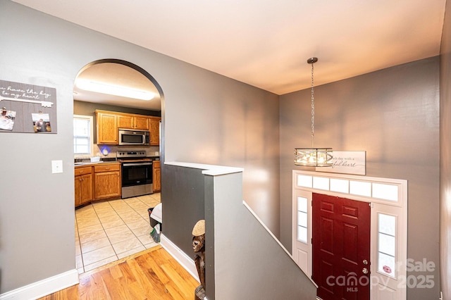 entryway featuring light hardwood / wood-style floors