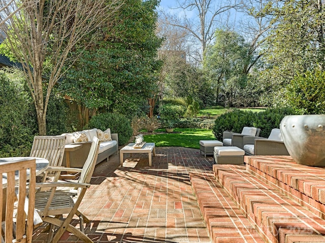 view of patio / terrace featuring an outdoor hangout area