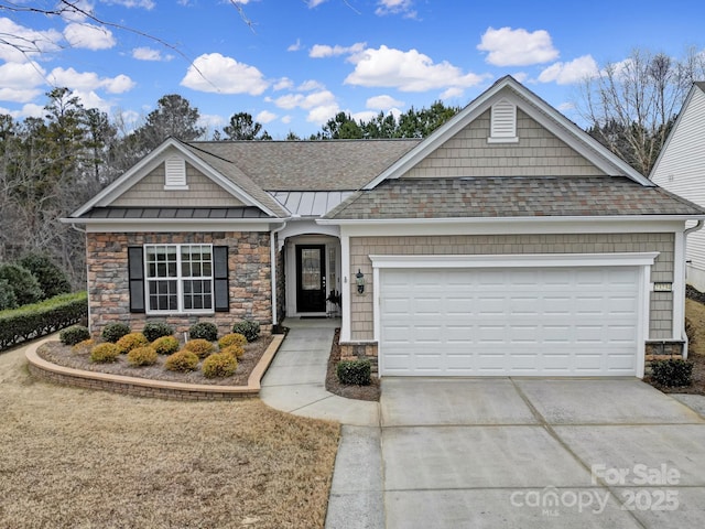 view of front of house with a garage