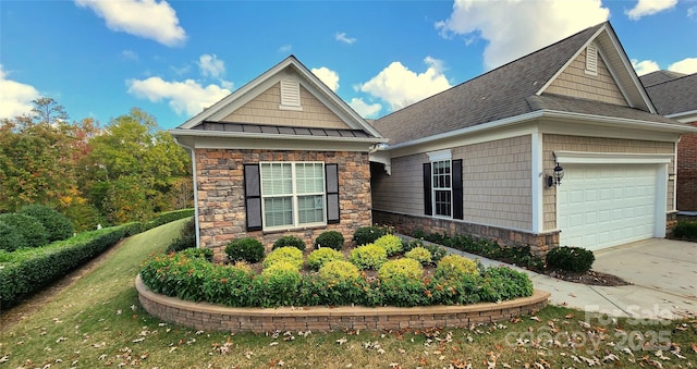 view of side of property with a lawn