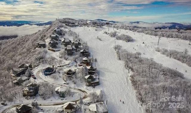 view of snowy aerial view