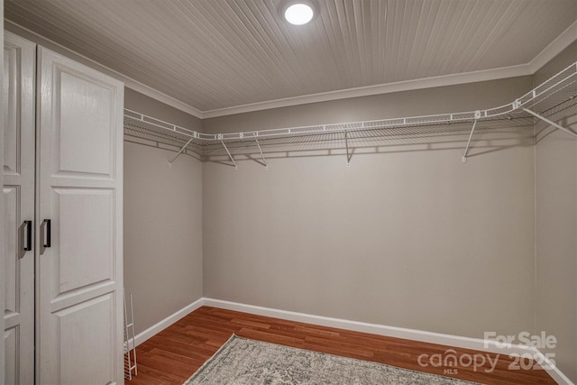 spacious closet featuring hardwood / wood-style flooring