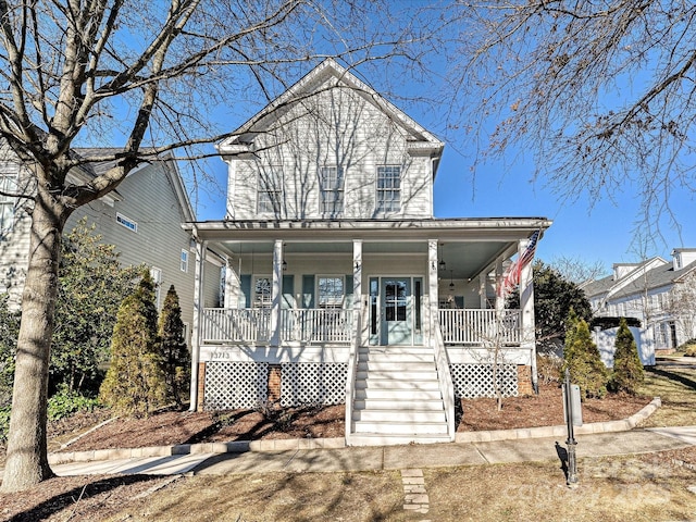 view of front of property featuring a porch