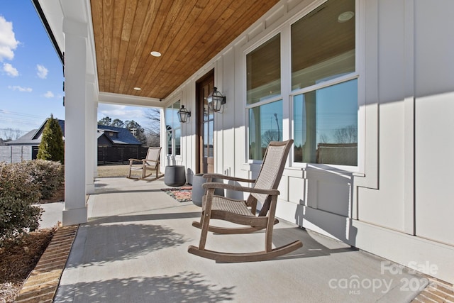 view of patio with covered porch