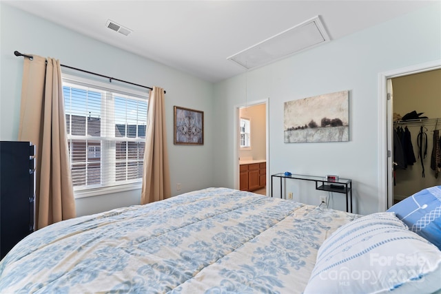 bedroom featuring a spacious closet