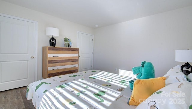 bedroom featuring dark wood-type flooring