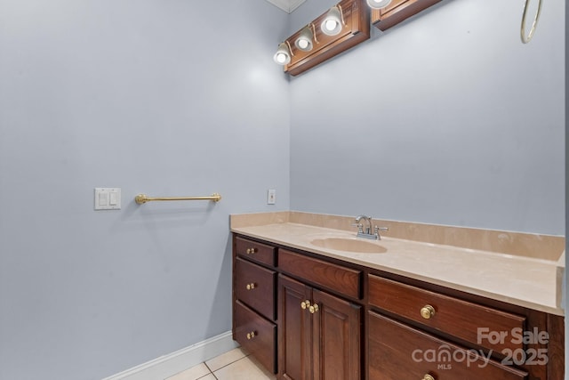 bathroom featuring vanity and tile patterned flooring