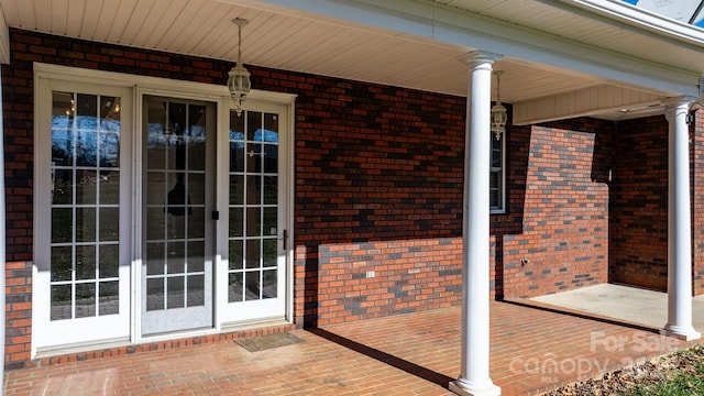 view of patio / terrace featuring french doors