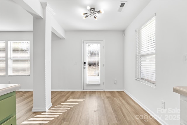 entryway featuring light hardwood / wood-style floors