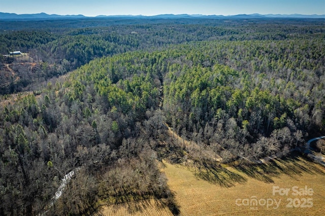 aerial view featuring a mountain view