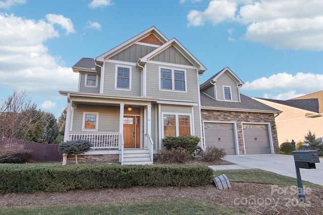 craftsman-style home with covered porch