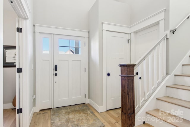 foyer featuring light hardwood / wood-style flooring