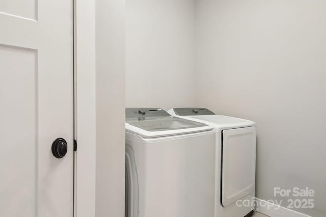 laundry area featuring separate washer and dryer