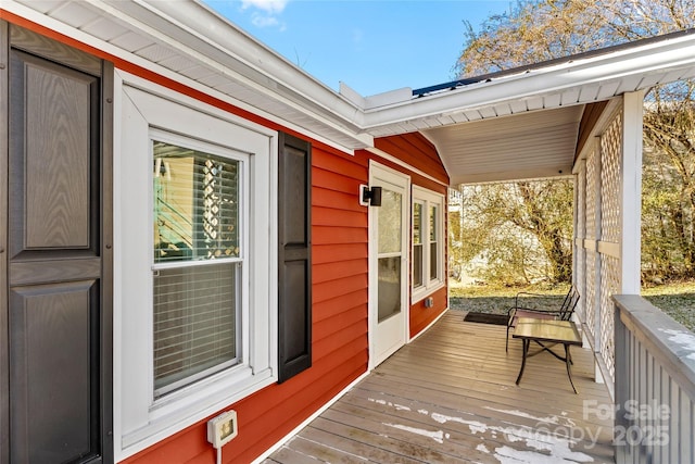 wooden deck with a porch