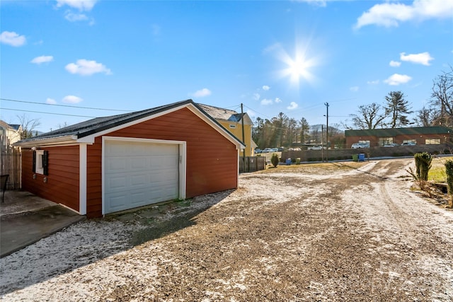 view of garage