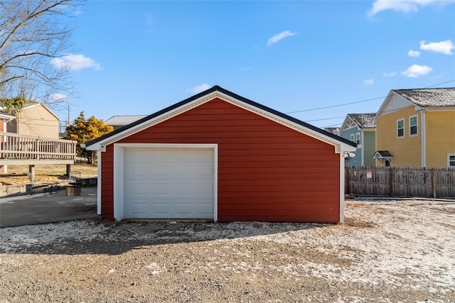 view of garage