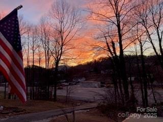 view of yard at dusk