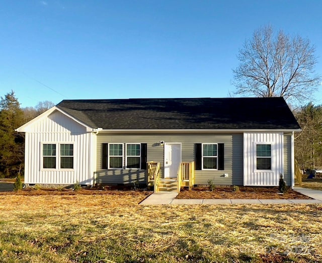 view of front facade with board and batten siding