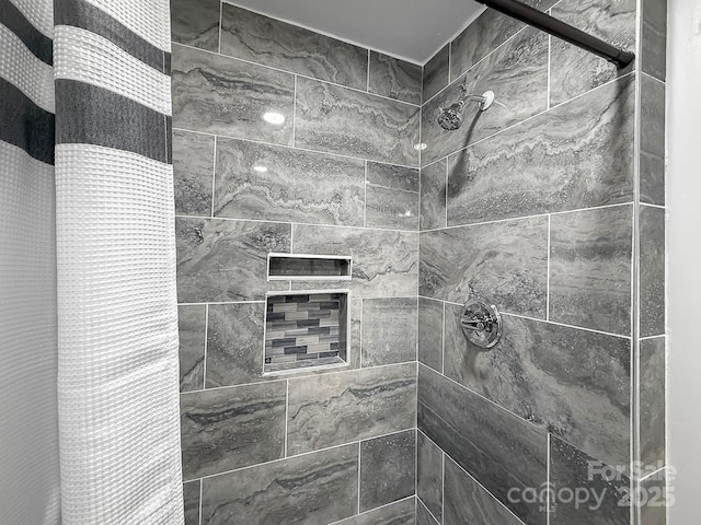 room details with tiled shower