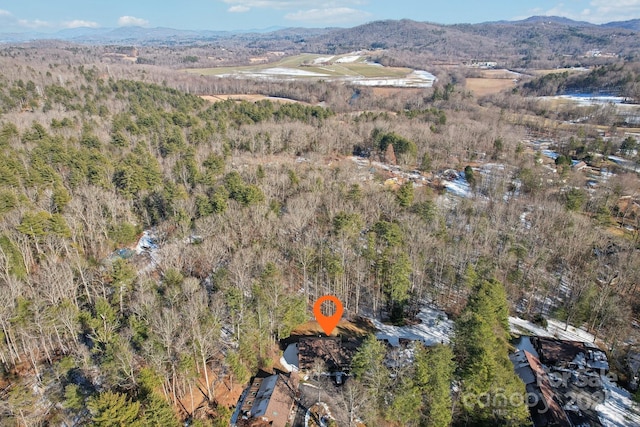 aerial view featuring a mountain view