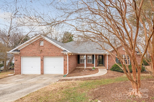 ranch-style home with a garage