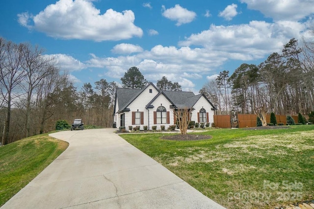 exterior space featuring a front lawn