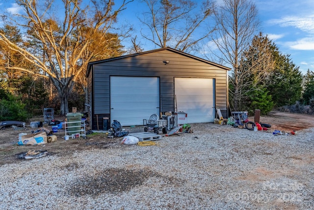 view of garage