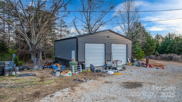 view of garage