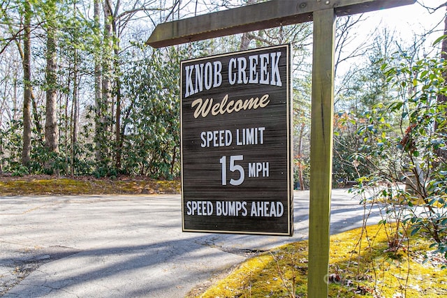 view of community sign