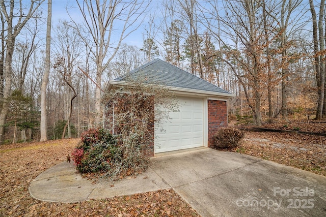 view of garage